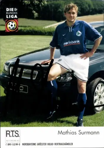 Autogrammkarte Fußballer Mathias Surmann, SpVgg Greuther Fürth, Autogramm