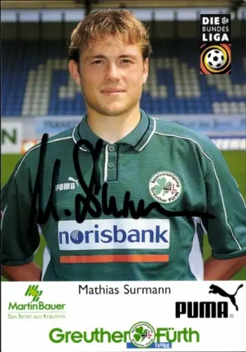 Autogrammkarte Fußballer Mathias Surmann, SpVgg Greuther Fürth, Autogramm
