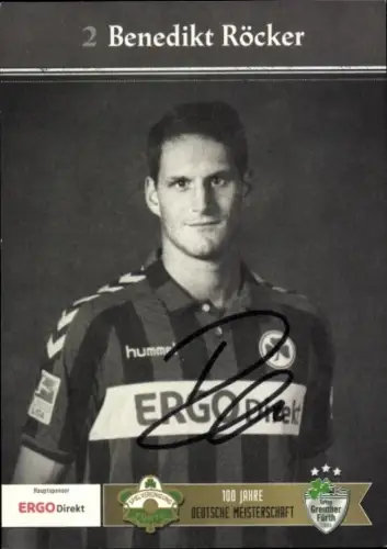 Autogrammkarte Fußballer Benedikt Röcker, SpVgg Greuther Fürth, Autogramm