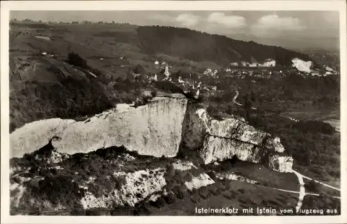 Ak Istein Efringen Kirchen am Rhein, Isteiner Klotz, Fliegeraufnahme
