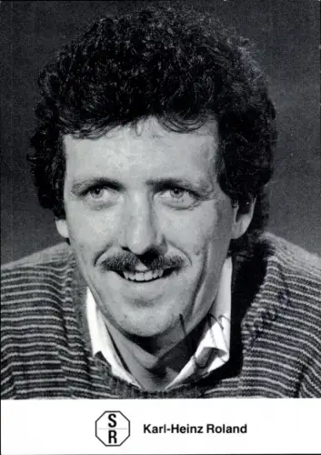 Autogrammkarte Moderator Karl Heinz Roland, Portrait, Autogramm