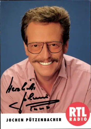 Autogrammkarte Moderator Jochen Pützenbacher, Portrait, Autogramm
