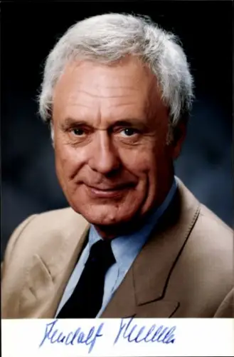 Autogrammkarte Moderator Rudolf Radtke, Portrait, Autogramm