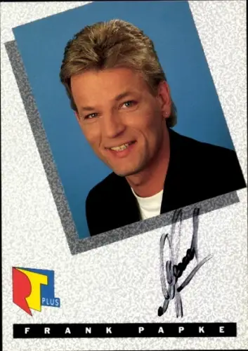 Autogrammkarte Moderator Frank Papke, Portrait, Autogramm
