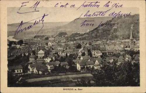 Ak Merzig an der Saar, Stadtansicht