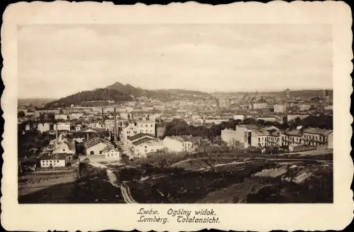 Ak Lwiw Lwów Lemberg Ukraine,  Gesamtansicht, Stadtlandschaft, 1916