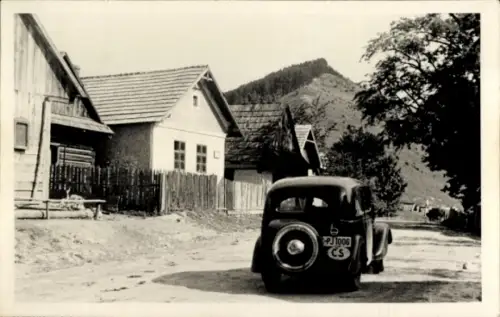 Foto Ak Ortspartie, Automobil