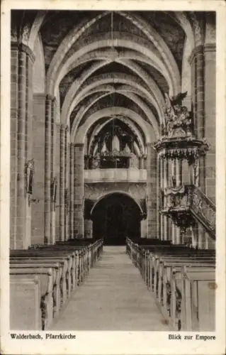 Ak Walderbach in der Oberpfalz,  Pfarrkirche, Blick zur Empore