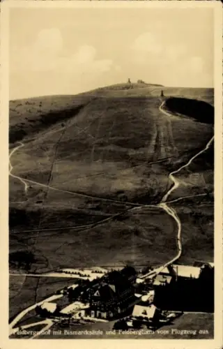 Ak Feldberg im Schwarzwald, Feldbergerhof, Bismarcksäule, Feldbergtum, Luftaufnahme
