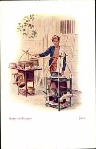 Künstler Ak Java Indonesien, Soto-Verkäufer