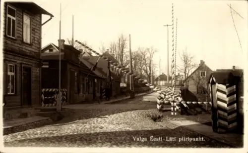 Foto Ak Valga Estland, Eesti-Läti piiripunkt
