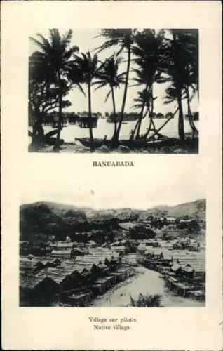 Ak Hanuabada Papua Neuguinea,  Dorf auf Stelzen, Palmen, Wasser, Landschaft