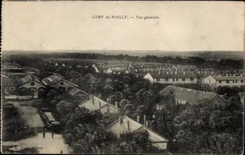 Ak Mailly le Camp Aube, Camp de Mailly,  allgemeine Ansicht, militärische Unterkünfte, Bäume
