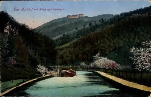 Ak Saverne Zabern Alsace Bas Rhin, Zorntal mit Blick auf Hohbarr, Schlossruine