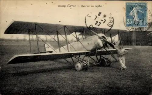 Ak Avor Avord Cher, Camp d'Avor, Hanriot au depart, Doppeldecker
