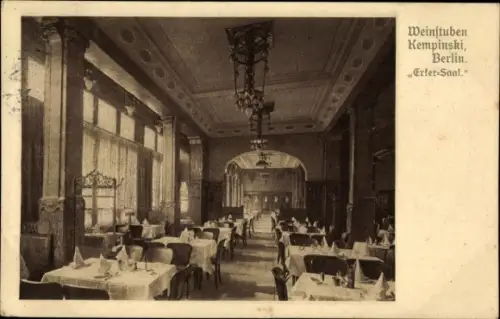 Ak Berlin, Weinstuben Kempinski, Erker Saal, Innenansicht