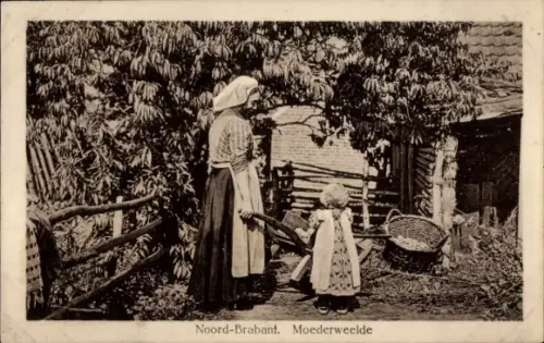 Ak Nordbrabant Niederlande, Brabantsch Dorpsleven, Niederländische Volkstracht, Moederweelde