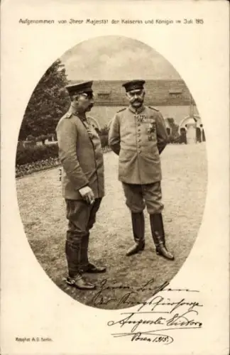 Passepartout Ak Kaiser Wilhelm II., Generalfeldmarschall Paul von Hindenburg, Posen 1915