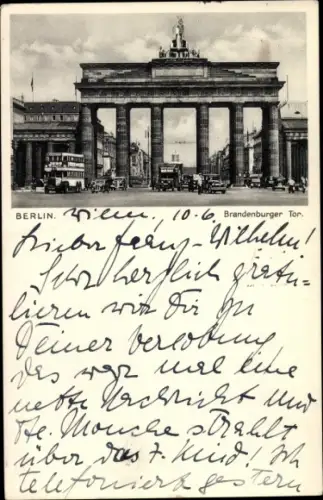 Ak Berlin Mitte, Brandenburger Tor