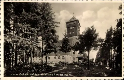 Ak Bärenstein im Erzgebirge, Unterkunftshaus auf dem Bärenstein