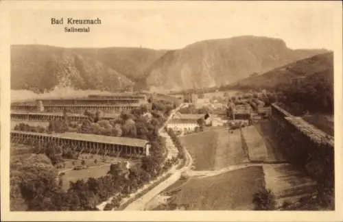 Ak Bad Kreuznach an der Nahe,  Salinental, Landschaft, Berge, Bäume, Weg