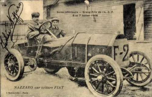 CPA Seine-Inferieure, Grand Prix, Nazzaro voiture Fiat