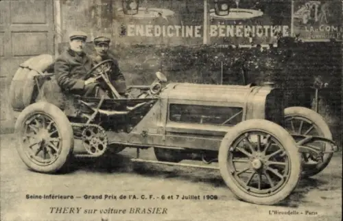 CPA Seine-Inferieure, Grand Prix, Thery sur voiture Brasier