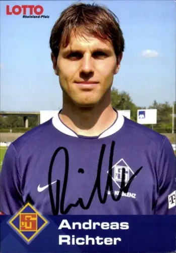 Autogrammkarte Fußballer Andreas Richter, TuS Koblenz, Autogramm