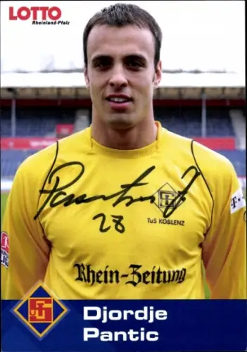 Autogrammkarte Fußballer Djordje Pantic, TuS Koblenz, Autogramm