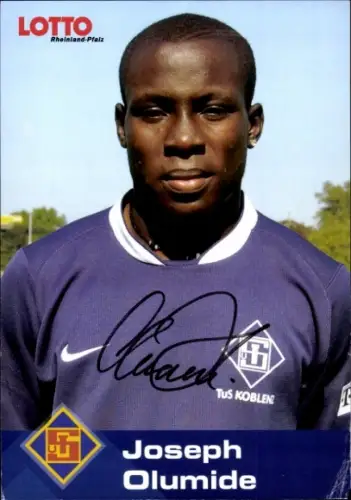 Autogrammkarte Fußballer Joseph Olumide, TuS Koblenz, Autogramm