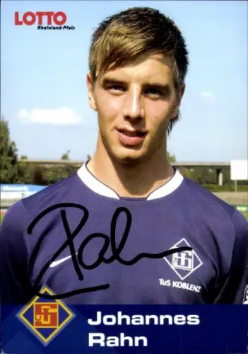 Autogrammkarte Fußballer Johannes Rahn, TuS Koblenz, Autogramm