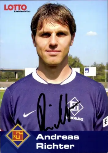 Autogrammkarte Fußballer Andreas Richter, TuS Koblenz, Autogramm