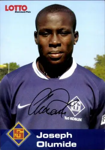 Autogrammkarte Fußballer Joseph Olumide, TuS Koblenz, Autogramm