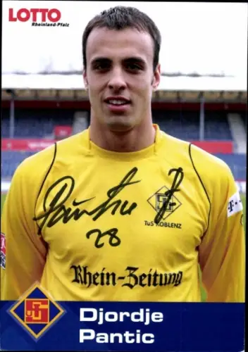 Autogrammkarte Fußballer Djorde Pantic, TuS Koblenz, Autogramm