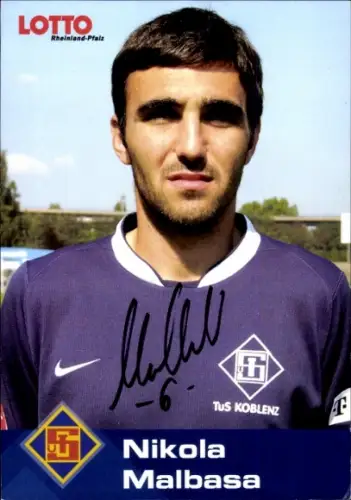 Autogrammkarte Fußballer Nikola Malbasa, TuS Koblenz, Autogramm
