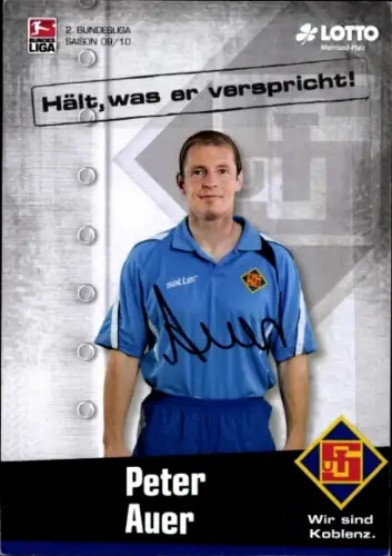 Autogrammkarte Torwarttrainer Peter Auer, TuS Koblenz, Autogramm