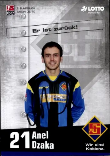 Autogrammkarte Fußballer Anel Dzaka, TuS Koblenz, Autogramm