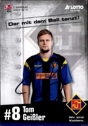 Autogrammkarte Fußballer Tom Geißler, TuS Koblenz, Autogramm
