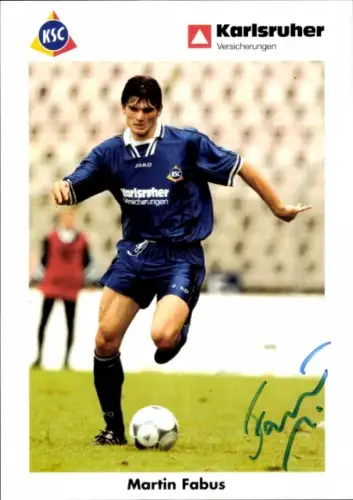 Autogrammkarte Fußballer Martin Fabus, Karlsruher SC, Autogramm