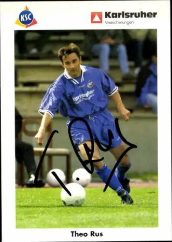 Autogrammkarte Fußballer Theo Rus, Karlsruher SC, Autogramm