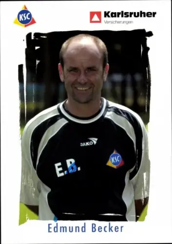 Autogrammkarte Co Trainer Edmund Becker, Karlsruher SC, Autogramm