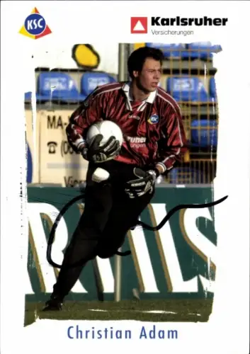 Autogrammkarte Fußballer Christian Adam, Karlsruher SC, Autogramm