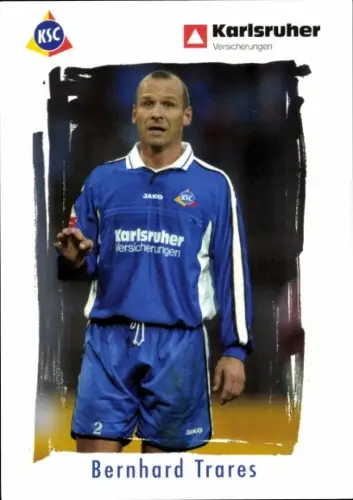 Autogrammkarte Fußballer Bernhard Trares, Karlsruher SC, Autogramm