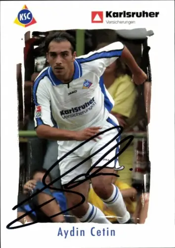 Autogrammkarte Fußballer Aydin Cetin, Karlsruher SC, Autogramm