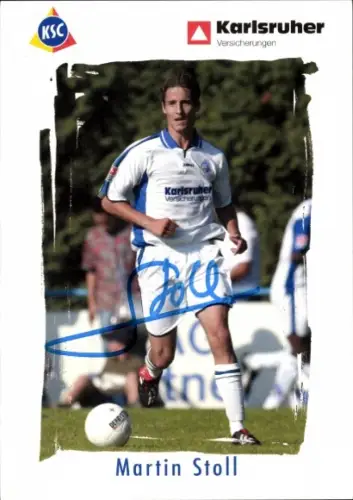 Autogrammkarte Fußballer Martin Stoll, Karlsruher SC, Autogramm