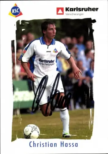 Autogrammkarte Fußballer Christian Hassa, Karlsruher SC, Autogramm