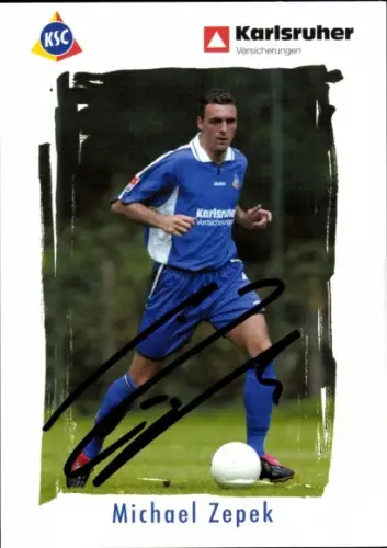 Autogrammkarte Fußballer Michael Zepek, Karlsruher SC, Autogramm