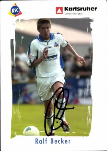 Autogrammkarte Fußballer Ralf Becker, Karlsruher SC, Autogramm