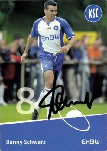 Autogrammkarte Fußballer Danny Schwarz, Karlsruher SC, Autogramm