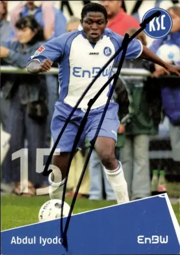 Autogrammkarte Fußballer Abdul Iyodo, Karlsruher SC, Autogramm